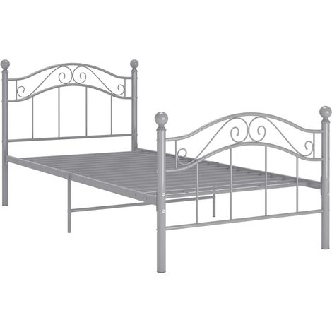 Maison Exclusive - Bett Grau Metall 90x200 cm