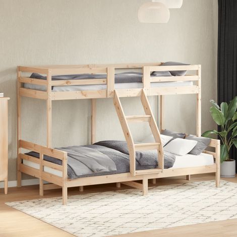 vidaXL Letto a Castello 80x200/120x200 cm in Legno Massello di Pino