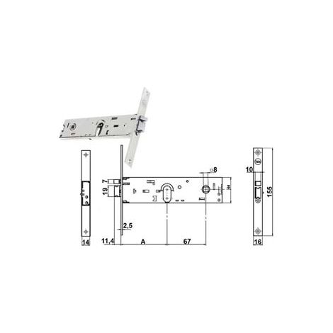 ELETTROSERRATURA INFILARE PER FASCE SOLO SCROCCO MM.44 H 85400  mm.70 (Y8540070080VNE)    YALE