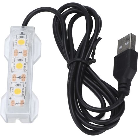 Lampe LED jaune pour aquarium, rechargeable par USB, en plastique, idéale pour la décoration de plantes aquatiques et d'aménagements paysagers. (1/5)