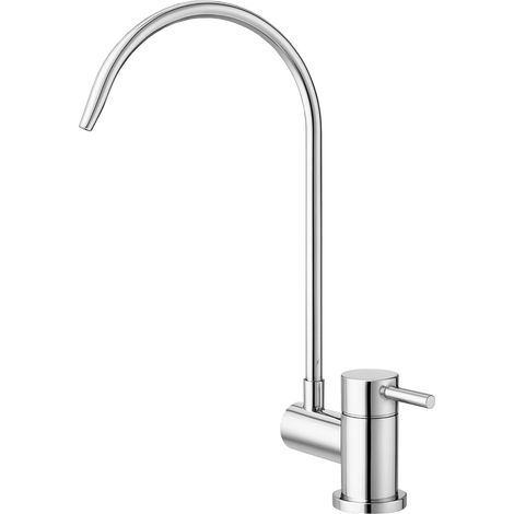 Shurity Simple Rubinetto di Prelievo 2 Vie Abbattibile Sottofinestra per Depuratori d’acqua 1/4” Cromo (1/5)