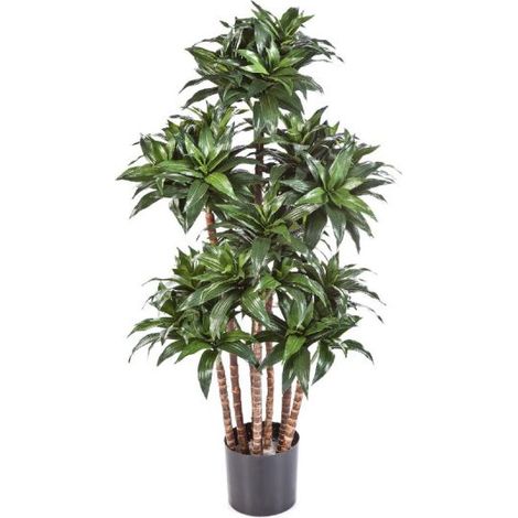 Dracaena Fragrans artificiel H 120 cm 576 feuilles 7 troncs en pot