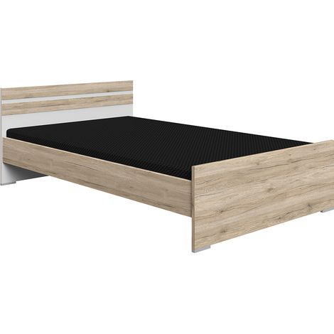 Bettgestell Liegefläche 120x200 cm in Eiche mit weiß CANTON-43 (1/3)