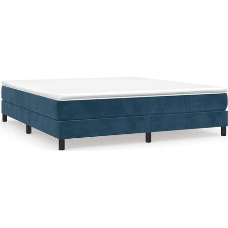 Maison Exclusive - Struttura Letto a Rete a Molle Blu Scuro 160x200 cm in Velluto
