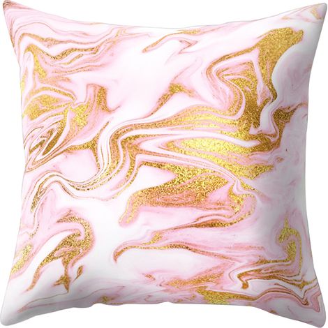 Funda de cojín colorida de 45 x 45 cm, estampado geométrico jaspeado rosa, ultrasuave, manta para sofá/cama, funda de cojín, protector de microfibra color melocotón, decoración del hogar, cojín cervic (1/5)
