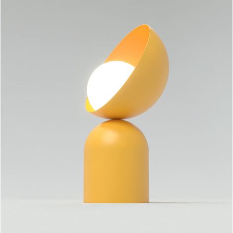 Lampada da tavolo BOTO in acciaio arancione e vetro (1/5)