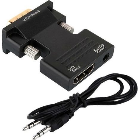 Câble adaptateur convertisseur HDMI femelle 1080p vers VGA mâle avec sortie audio (1/5)
