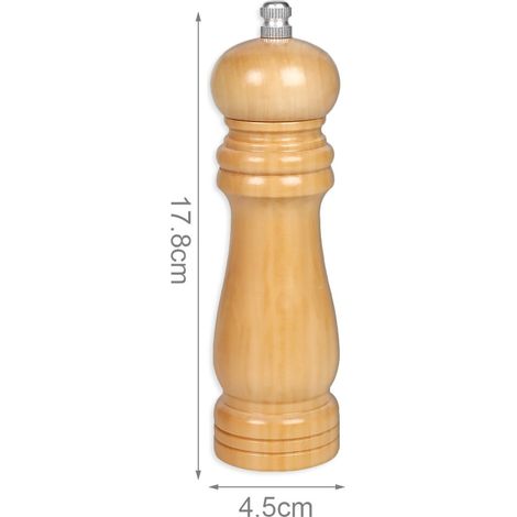 Macinapepe in legno beige 17,8 cm con macina in ceramica, per sale e pepe (1/3)