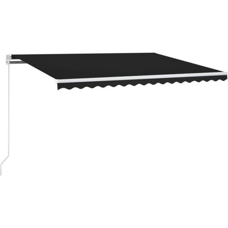 Store banne manuel rétractable avec éclairage LED, 400 x 350 cm, gris anthracite (1/2)