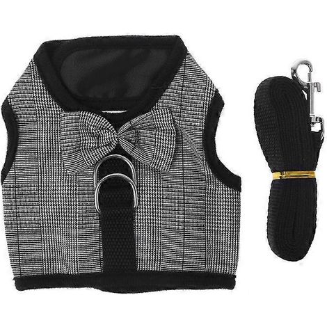 Harnais laisse flexible nœud lapin pour petit animal cobaye course, gilet confortable pour rongeurs, taille M, ajustable et doux.