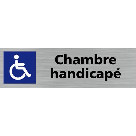 Pictogramme CHAMBRE HANDICAPE (Q0242).- Adhésif aspect aluminium brossé - (1/5)