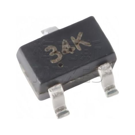 MOSFET Changdian CJ3134KW avec marquage de canal 34KN, 20V/750mA, composant électronique sur puce, 5 unités.
