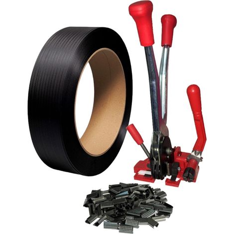 KIT REGGITURA ROTOLO REGGETTA REGGIA 15 mm 1500 m TENDIREGGIA MANUALE + SIGILLI