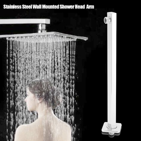 Bras de douche rallongé mural en acier inoxydable poli cuivre chromé 40 cm pour pomme de douche (1/5)
