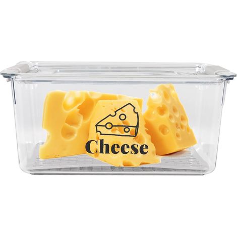 Boîte à Fromage pour Frigo Anti Odeur avec Plateau Égouttoir et Couvercle (1/5)