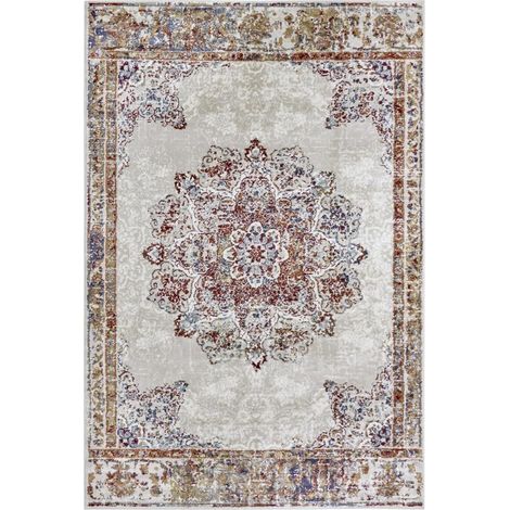 Tapis salon 140x200cm Crème, orange Oriental