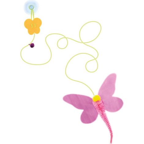 Spring gioco per gatti farfalla rosa 130 cm più 12 cm