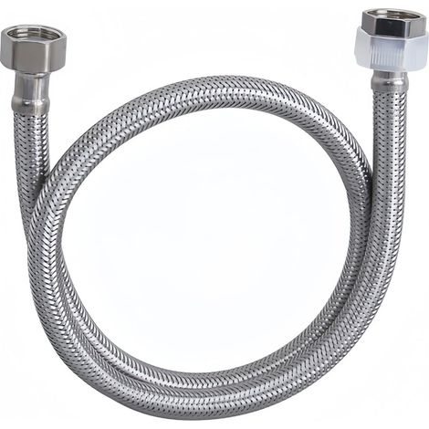 Tuyau Raccordement en Acier Inoxydable 304, G1/2 x G1/2, Tuyau Tressé en Acier Inoxydable, Tuyau de Raccordement d'Eau Flexible, pour Toilettes, Robinet d'Arrêt, Chauffe-Eau, 60 cm (1/5)