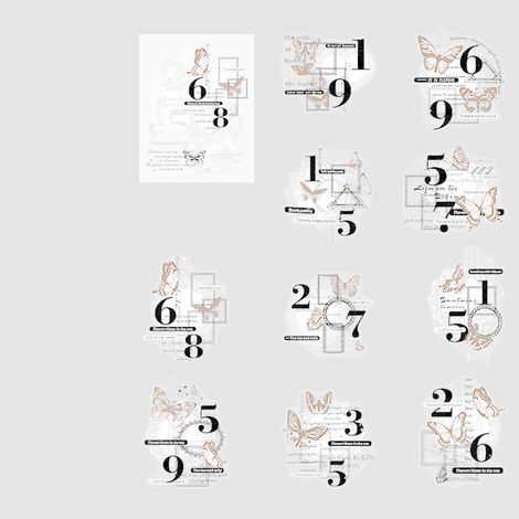 Lot de 10 autocollants rétro papillons PET, décos pour DIY scrapbooking album photo Type 2 (1/5)