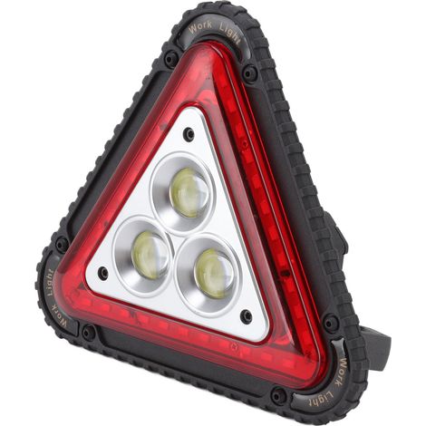 Multifunktionale rote COB-Dreiecksarbeitsleuchte, USB-aufladbar, für Autoreparaturen und Notfälle. (1/5)