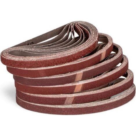 Pack of 120 fabric abrasive belts - 13 x 457 mm (P180) (1/5)