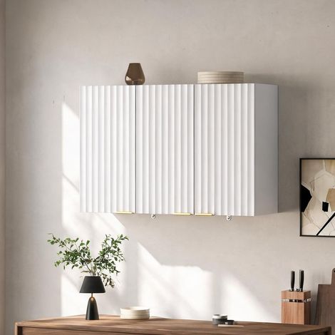 Buffet coloris blanc en MDF 90 x 29 x 60 cm (1/5)