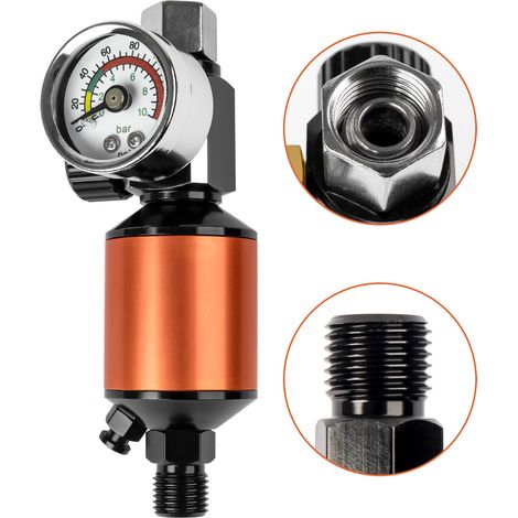 Kit séparateur huile-eau orange, outils pneumatiques, pistolet à peinture, manomètre de qualité supérieure, régulateur de pression d'air, manomètre de queue, manomètre, filtre. (1/4)