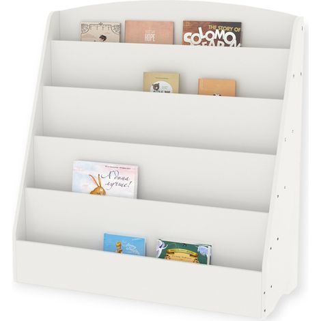 Libreria GINGER HOME per Bambini con Ripiani per Libri e Riviste, in Legno, Bianca, 80×30×80 cm (1/5)