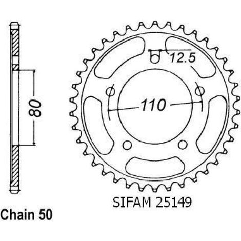 Sifam-Getriebekrone für Motorrad Triumph 1200 Trophy 1996 bis (1/2)