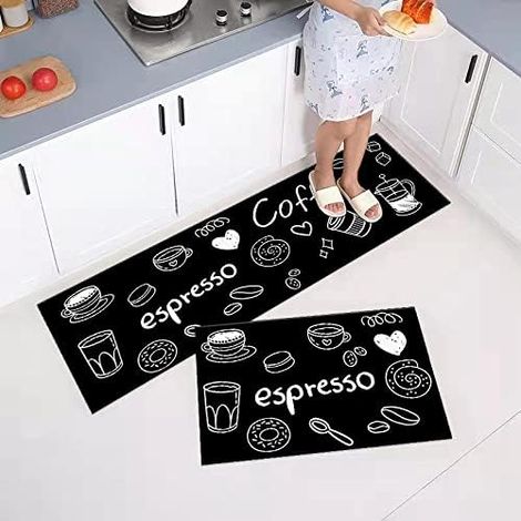 2 Tapis de Cuisine antidérapants,Tapis de Cuisine,Tapis de Sol pour l'intérieur,40 x 60 + 40 x 120 cm (1/4)