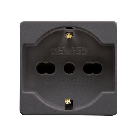 Presa italiana/tedesca system 10/16a 250v 2p+t - bianco (1/2)