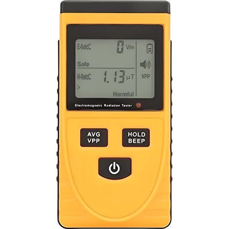 Compteur Geiger- Détecteur de Rayonnement Electromagnétique EMF Portable avec Alarme Sonore et Lumineuse Testeur de Rayonnement de Champ Magnétique LCD Numérique (1/5)