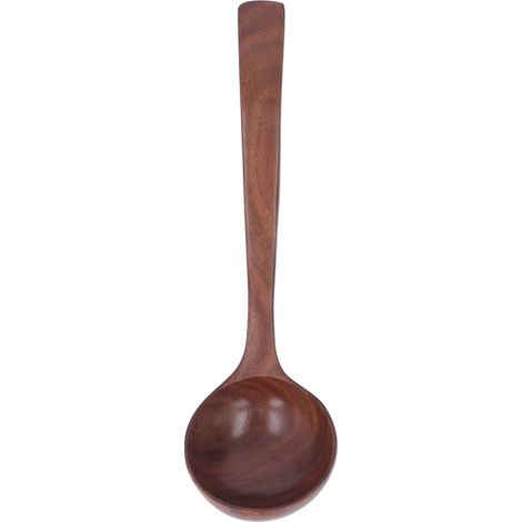 Cuillère en bois pour soupe, ustensile de cuisine en bois massif écologique, louche de service pour maison, hôtel, type 2 (1/5)