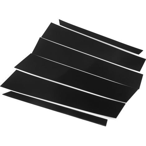 6 garnitures de montants de vitres de porte, noir brillant style 4D, en polycarbonate brillant, de remplacement pour Mercedes-Benz Classe M 2006-2011 W164 (1/5)