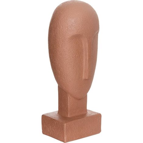 Oggetto decorativo sien face 9x8x24,5cm terracotta - Atmosphera créateur d'intérieur