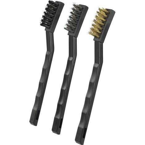 TOOLCRAFT Brosse métallique acier inoxydable, Nylon®, laiton 170 mm 1 set (1/5)