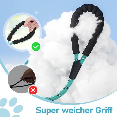 Laisse de dressage pour chien 8mm avec poignée souple – Laisse de marche robuste et réfléchissante 360° pour activités en plein air