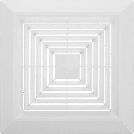 Cache-ventilateur d'extraction de salle de bain en plastique ABS blanc, grille carrée de ventilation murale à ressort, facile à nettoyer et à installer (1/5)