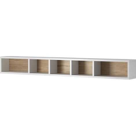 Regal 170cm, Kollektion OHIO. Farbe Weiß und Eiche.