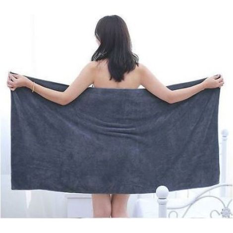 Serviette De Bain - 100 X 200 Cm - Gris - Sauna Et Salle De Bain - 1 Piece (1/4)