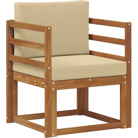 Canapé d’extérieur Bois d'acacia massif et polyester Naturel (1/5)