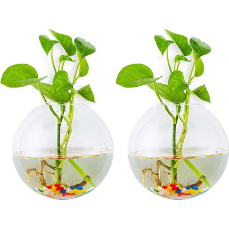 Jardinières Suspendues en Verre Forme Sphérique Pots De Plantes Terrarium Vase De Récipient avec Pierres Colorées Intérieur Extérieur pour La Maison Jardin Bureau Mariage (1/5)