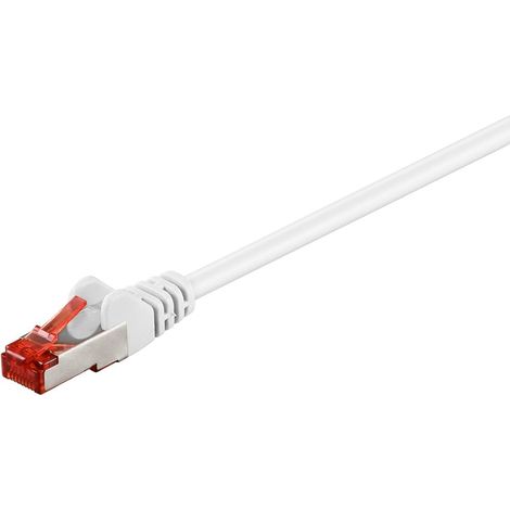Goobay Cat6 U/UTP CCA 15m Blanc, pour connexion Internet, réseau Ethernet, connexion filaire