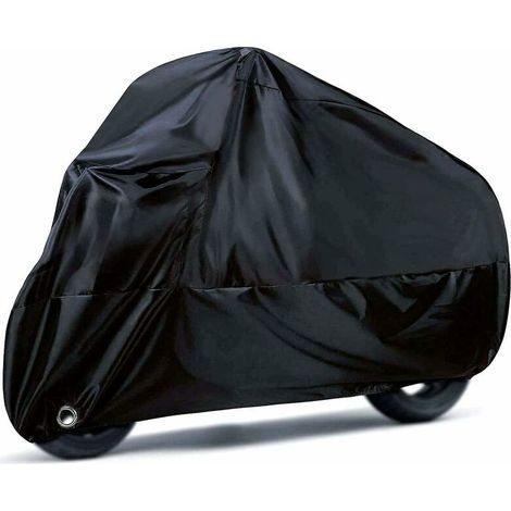 Housse de Moto, 190T Housses de Moto étanches avec Trous de Verrouillage, Housses de Protection Anti-Poussière UV pour L'intérieur et L'extérieur avec Sac de Rangement, 245 X 105 X 125 cm (1/5)