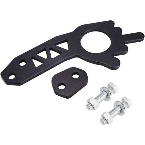 Set de crochets de remorquage universels avant/arrière pour voiture, noir, compatible avec la majorité des anneaux de remorquage auto (1/5)