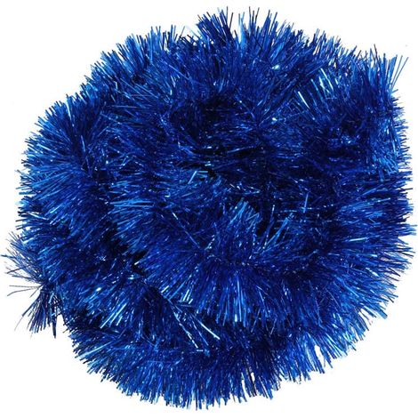 Ghirlanda per albero di Natale in lamina metallizzata, blu navy, diametro 7 cm, lunghezza 2 m (1/2)
