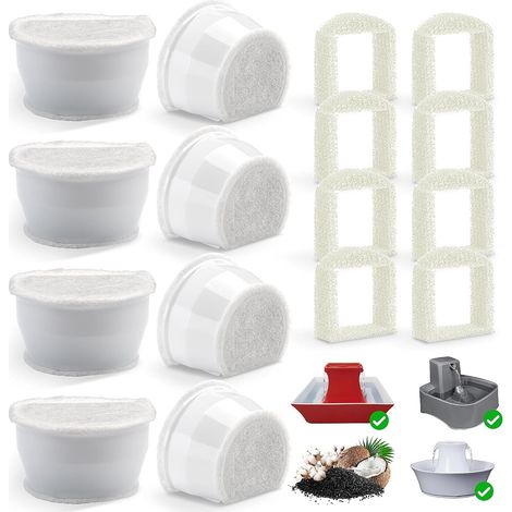 Filtre Fontaine Chat pour PetSafe, 8 Filtres Charbon & 8 Filtres Mousse (1/5)