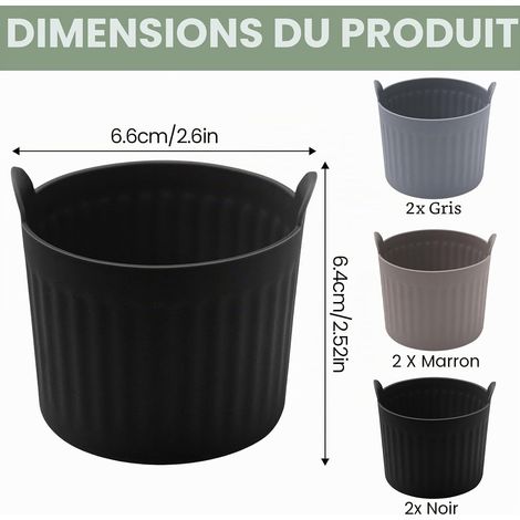 Juego de 6 moldes de silicona para freidora de aire, moldes reutilizables para magdalenas, pasteles y huevos, aptos para horno, microondas y freidora de aire, antiadherentes, 6,6 x 6,4 cm. (1/5)