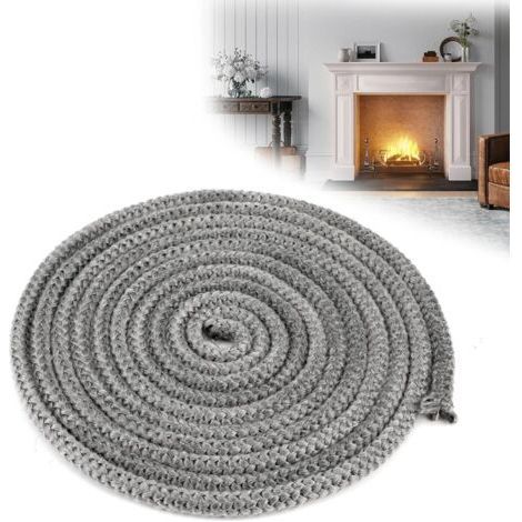 Chimney Insert Seal Rope, 4mx10mm Fiberglass Wood Stove Seal, Replacement Chimney Seal Rope for Stove/Fireplace/Stove Tube/Oven Door, Heat Resistant 550 Degrees Ce (1/5)