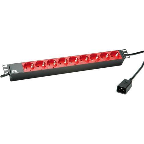 Bachmann 19071761 - Ciabatta elettrica da 19", 9 prese Schuko C20, colore: Nero (1/5)